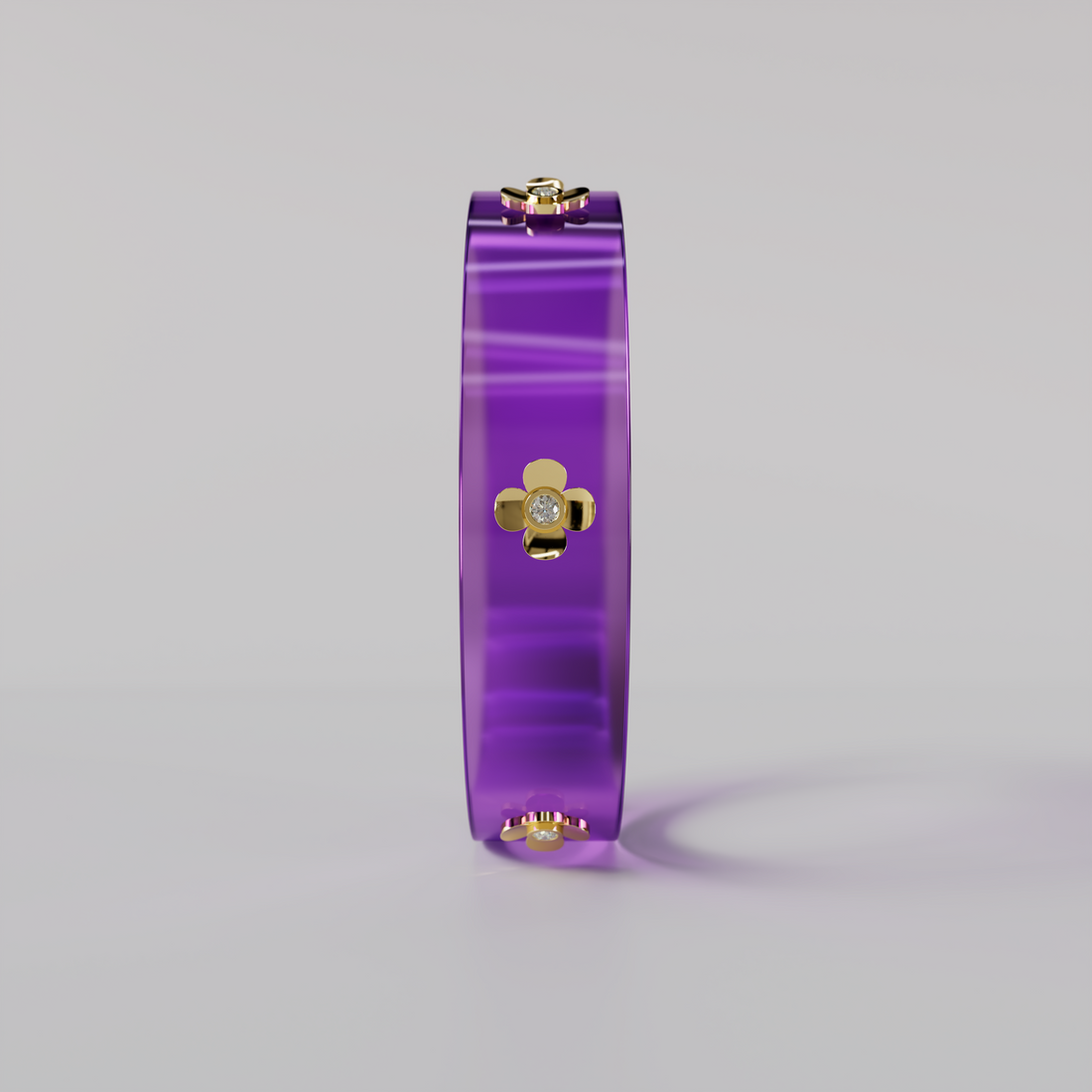 Purple &amp; Diamond Bespoke Bangle