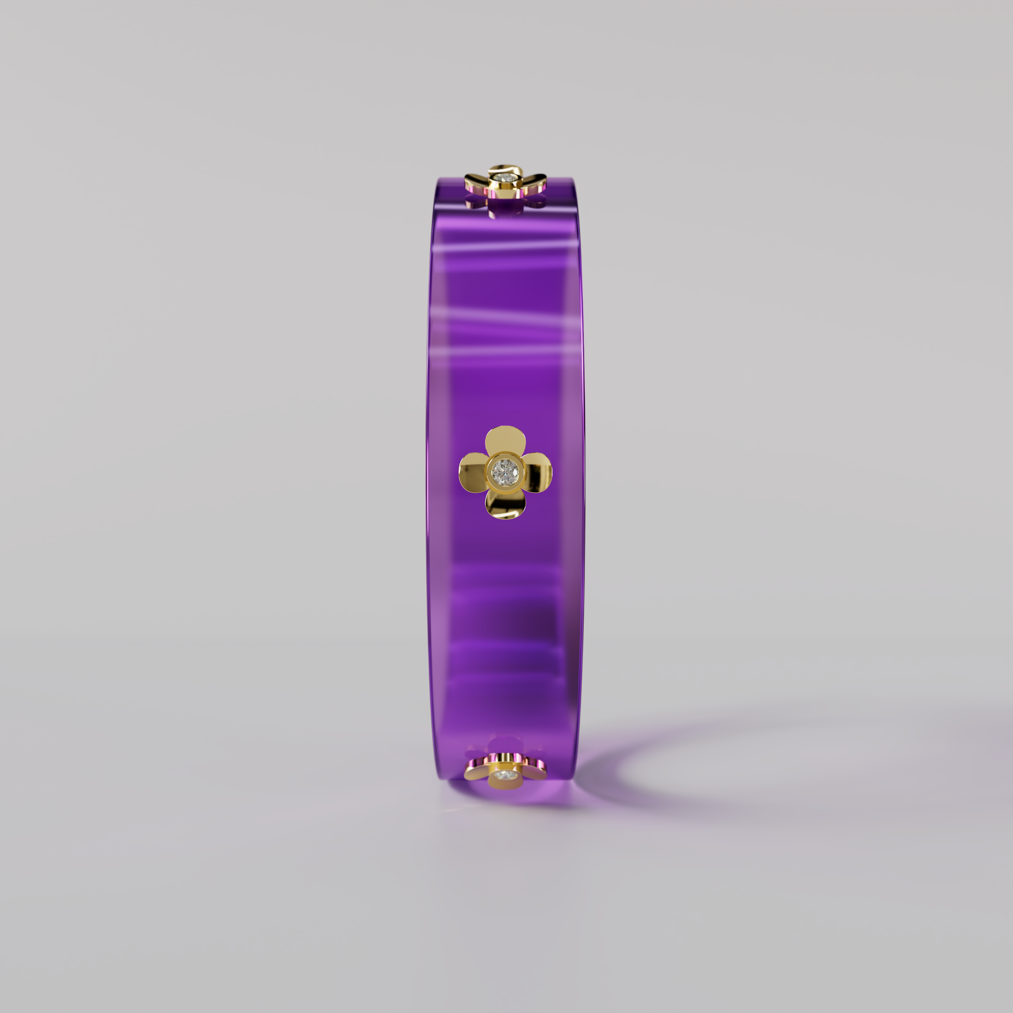 Purple &amp; Diamond Bespoke Bangle