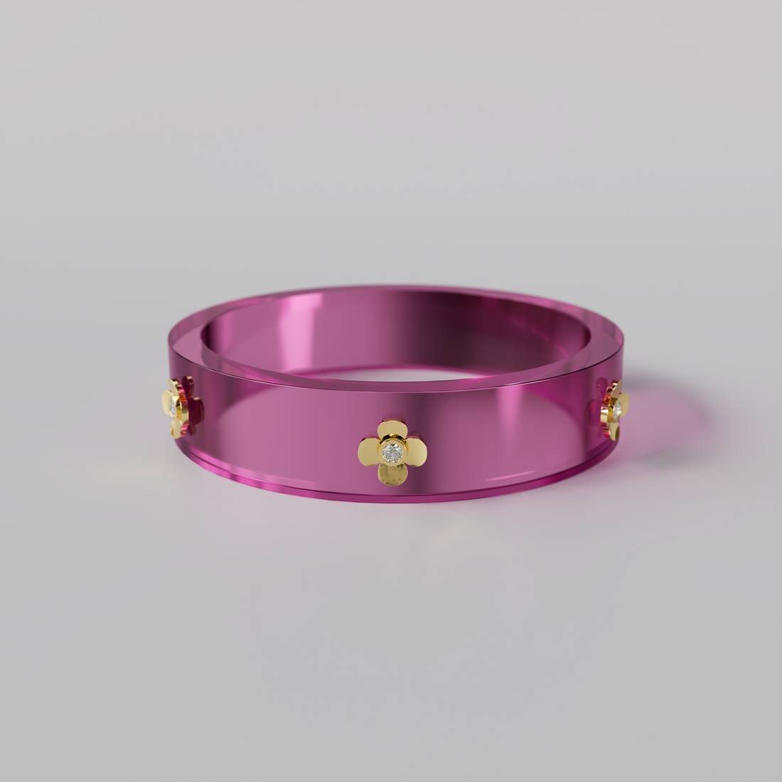 Pink &amp; Diamond Bespoke Bangle