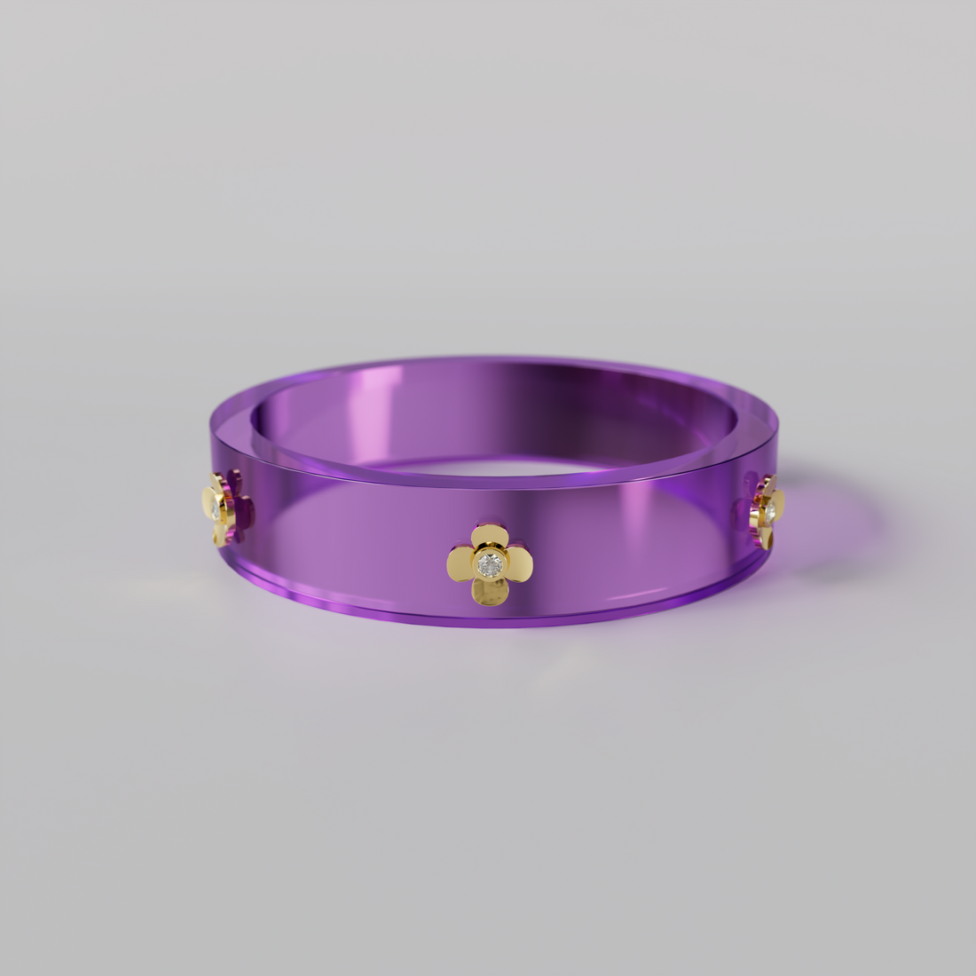 Purple &amp; Diamond Bespoke Bangle