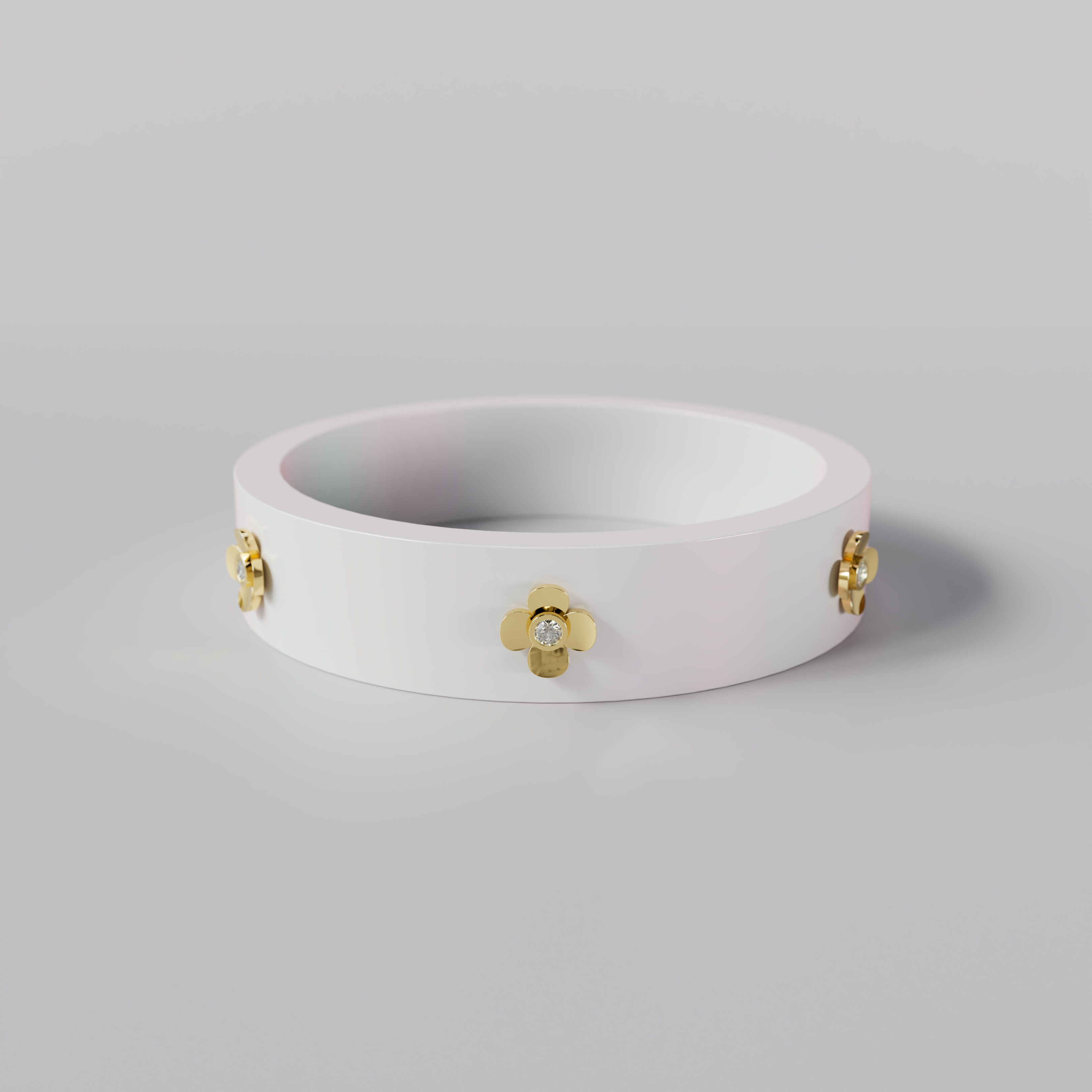 White &amp; Diamond Bespoke Bangle
