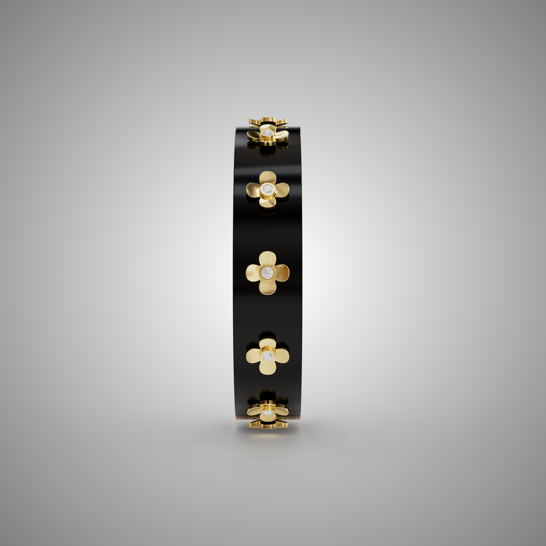Ebony &amp; Diamond Bespoke Bangle