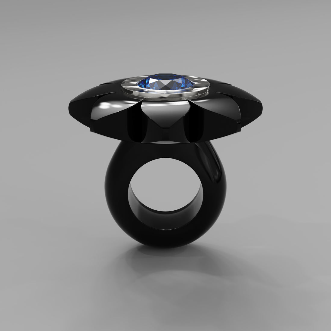 Noir Hammered Bespoke Bloom Ring - Mark Gold