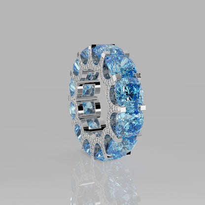 Rockstar Forever Ring - Cushion Aquamarine Pavé - Mark Gold