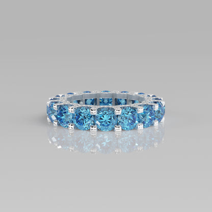 Rockstar Forever Ring - Round Aquamarine Pavé - Mark Gold