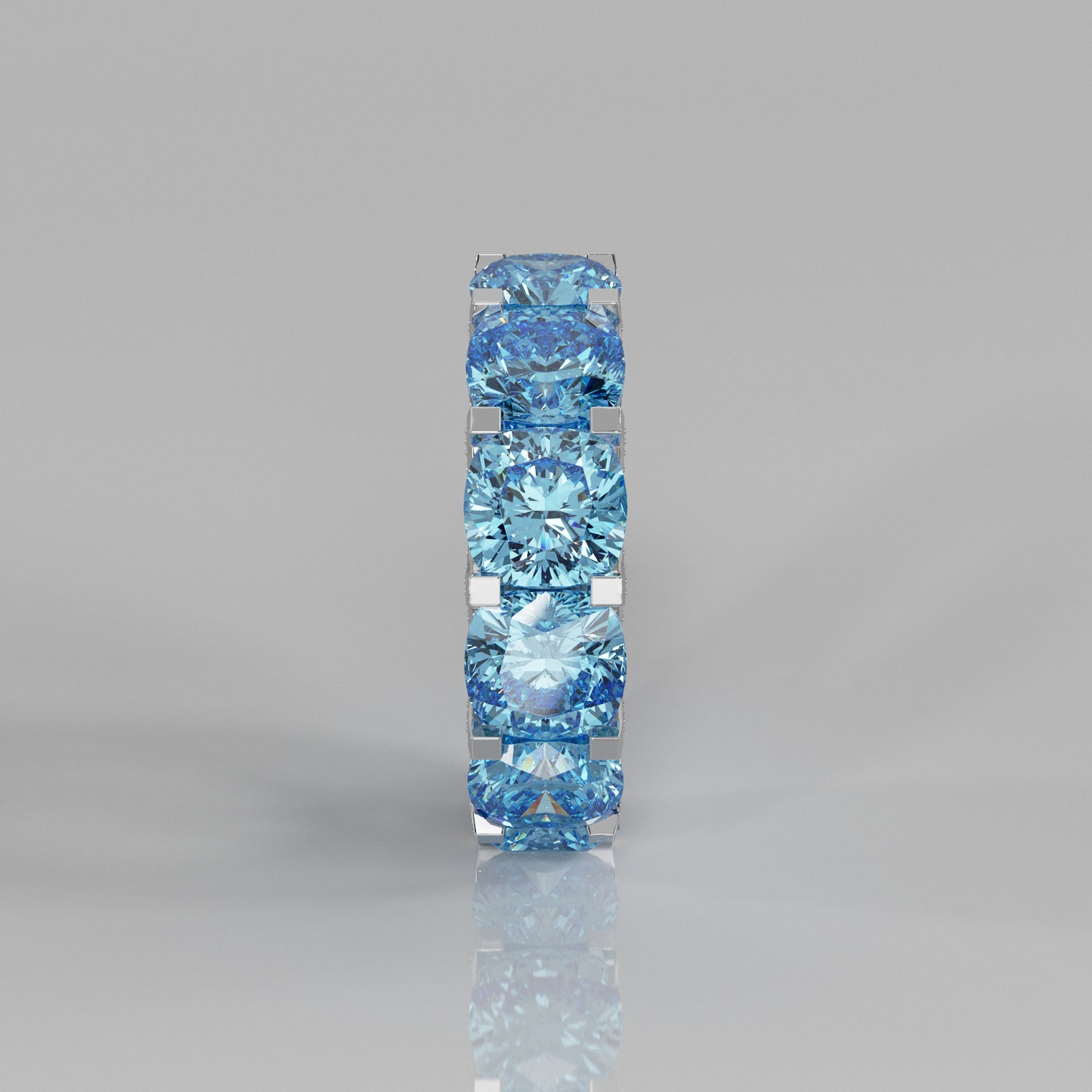 Rockstar Forever Ring - Cushion Aquamarine Pavé - Mark Gold