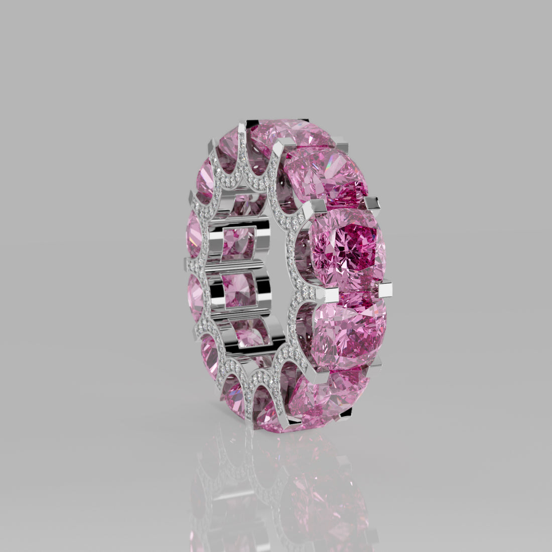 Rockstar Forever Ring - Cushion Pink Sapphire Pavé - Mark Gold