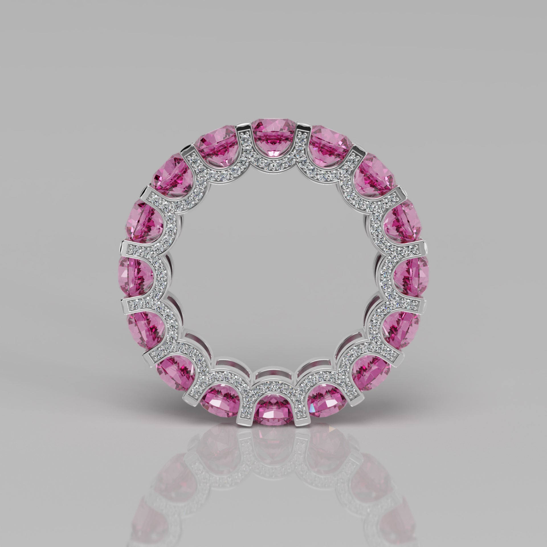 Rockstar Forever Ring - Round Pink Sapphire Pavé - Mark Gold