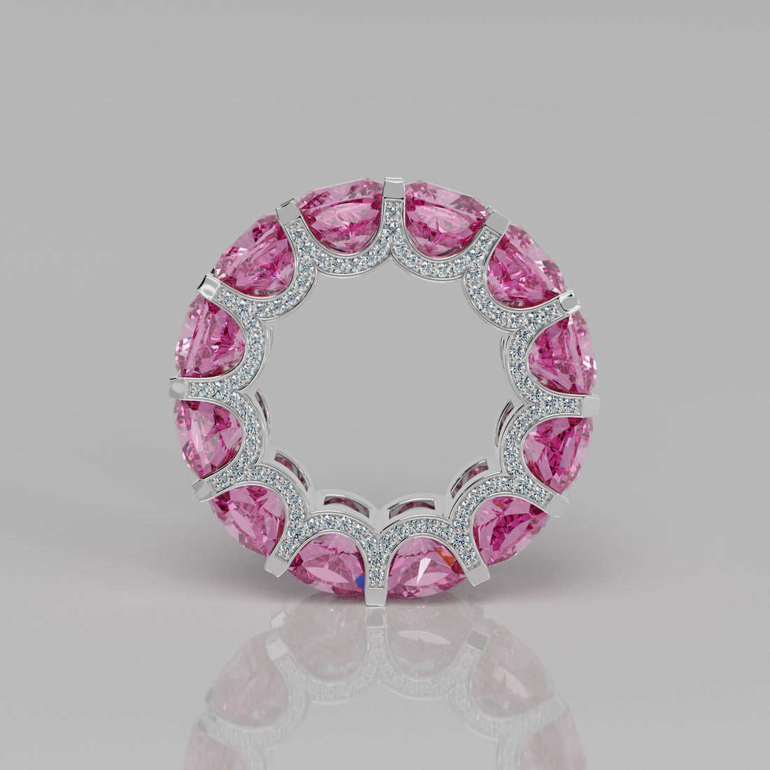 Rockstar Forever Ring - Cushion Pink Sapphire Pavé - Mark Gold