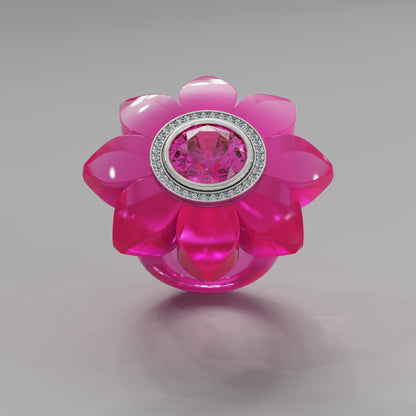Pink Diamond Bespoke Bloom Ring - Mark Gold