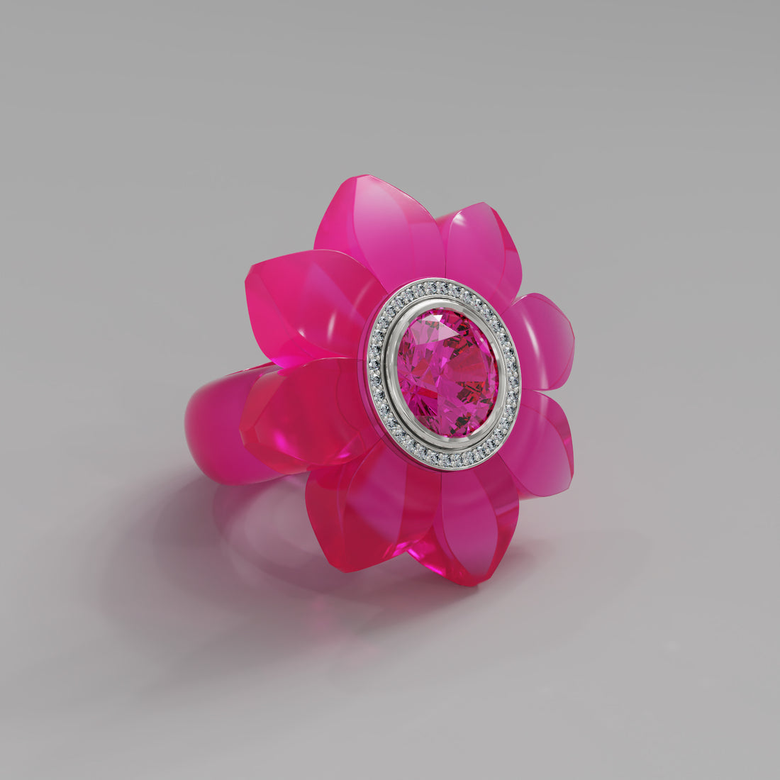 Pink Diamond Bespoke Bloom Ring - Mark Gold