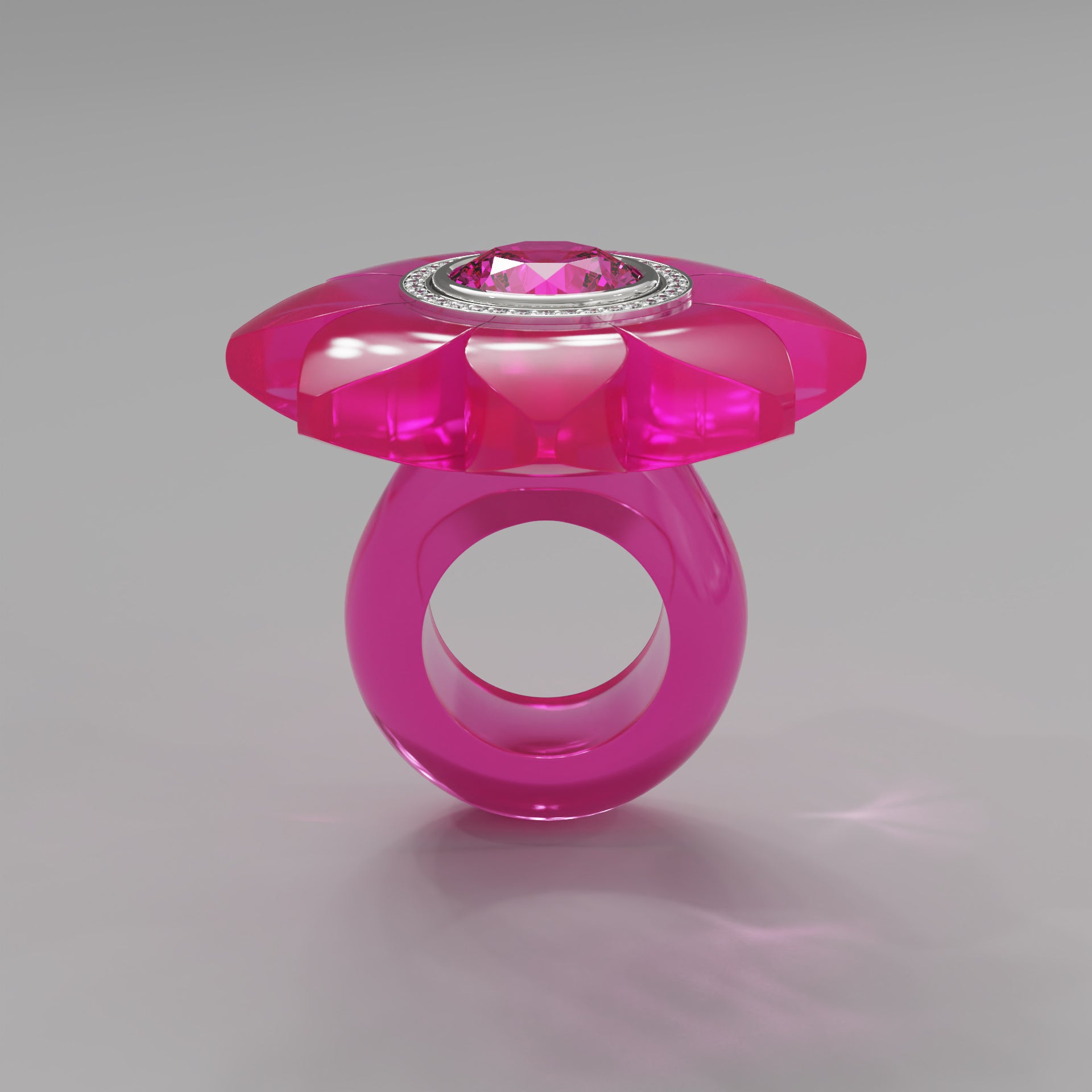 Pink Diamond Bespoke Bloom Ring - Mark Gold