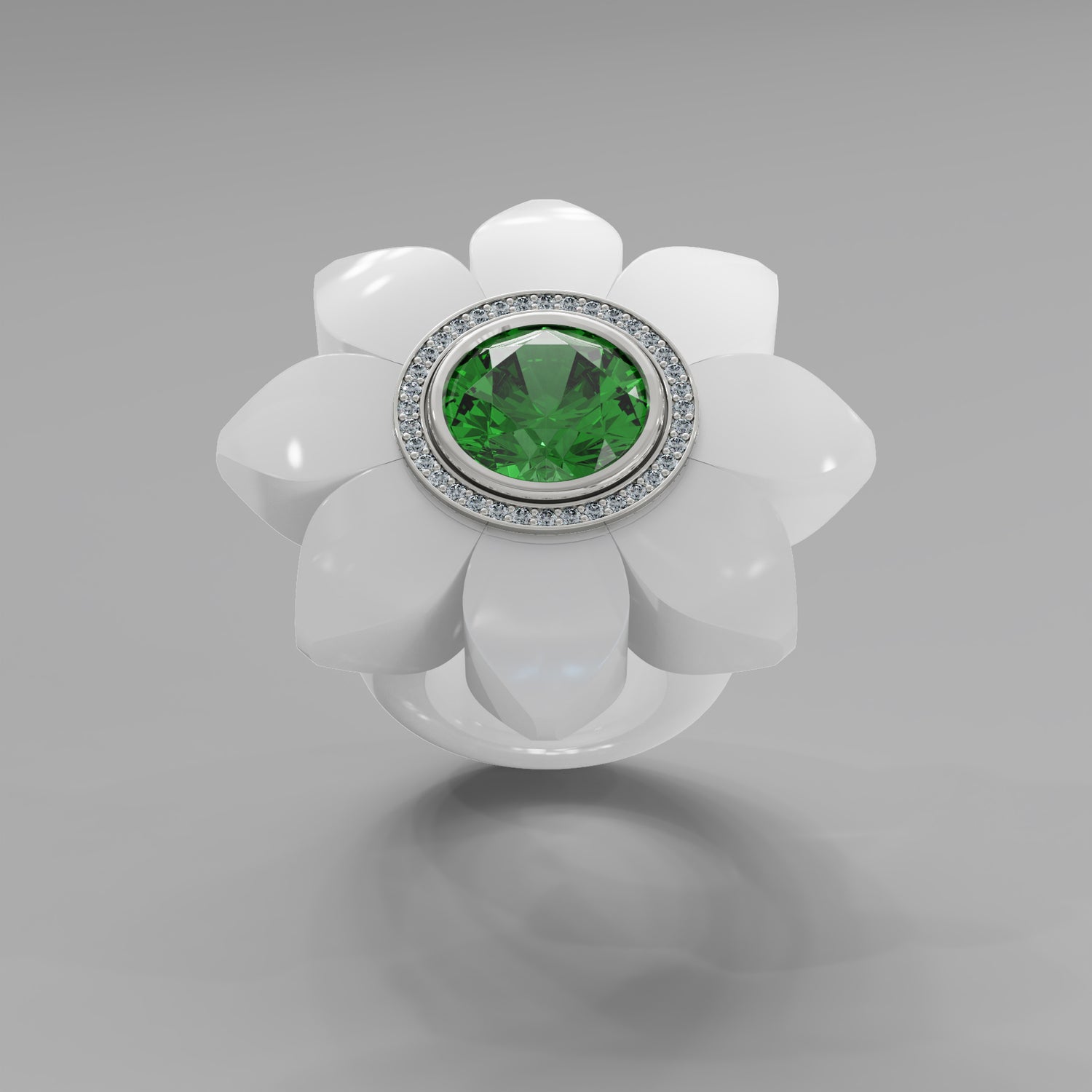 White Diamond Bespoke Bloom Ring - Mark Gold