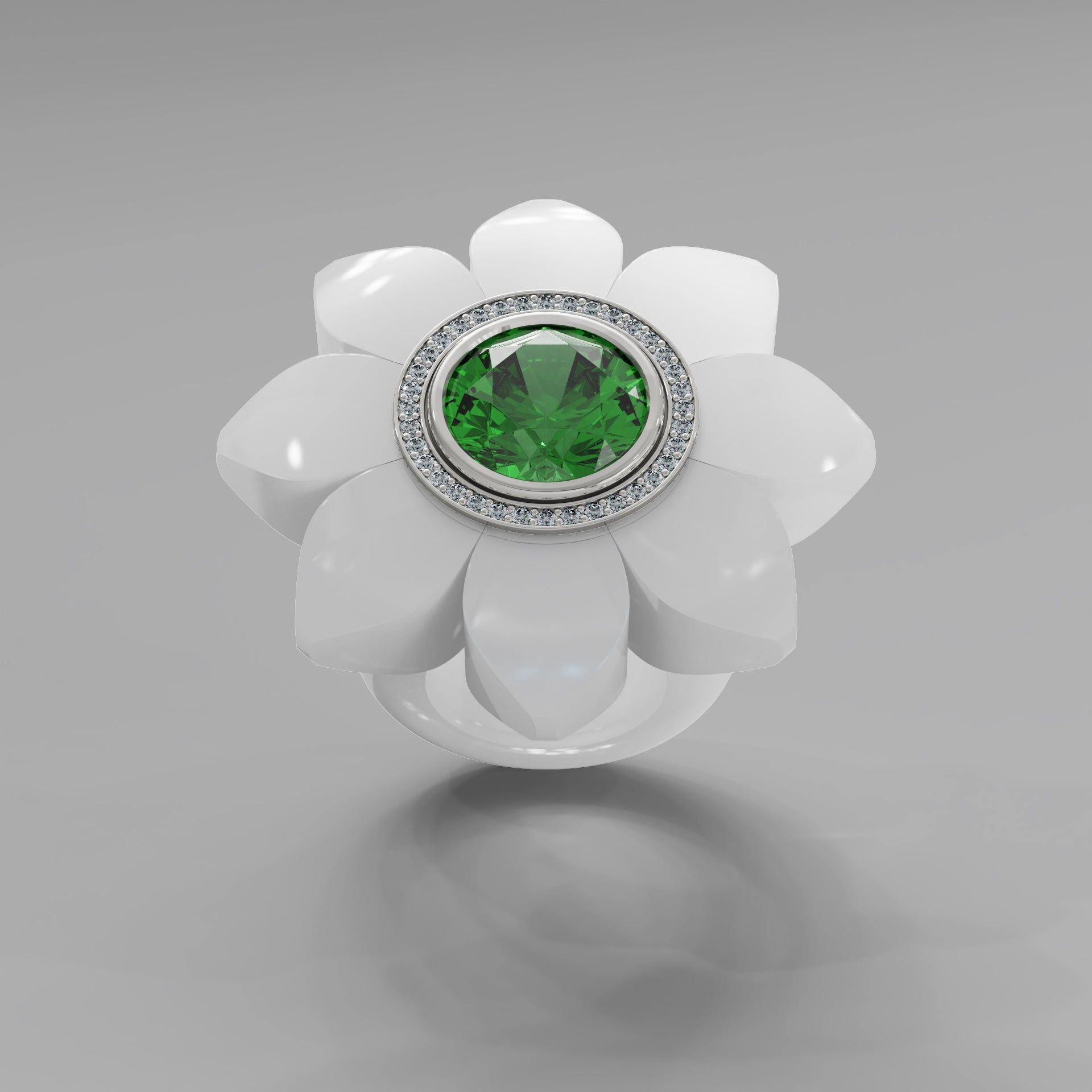 White Diamond Bespoke Bloom Ring - Mark Gold