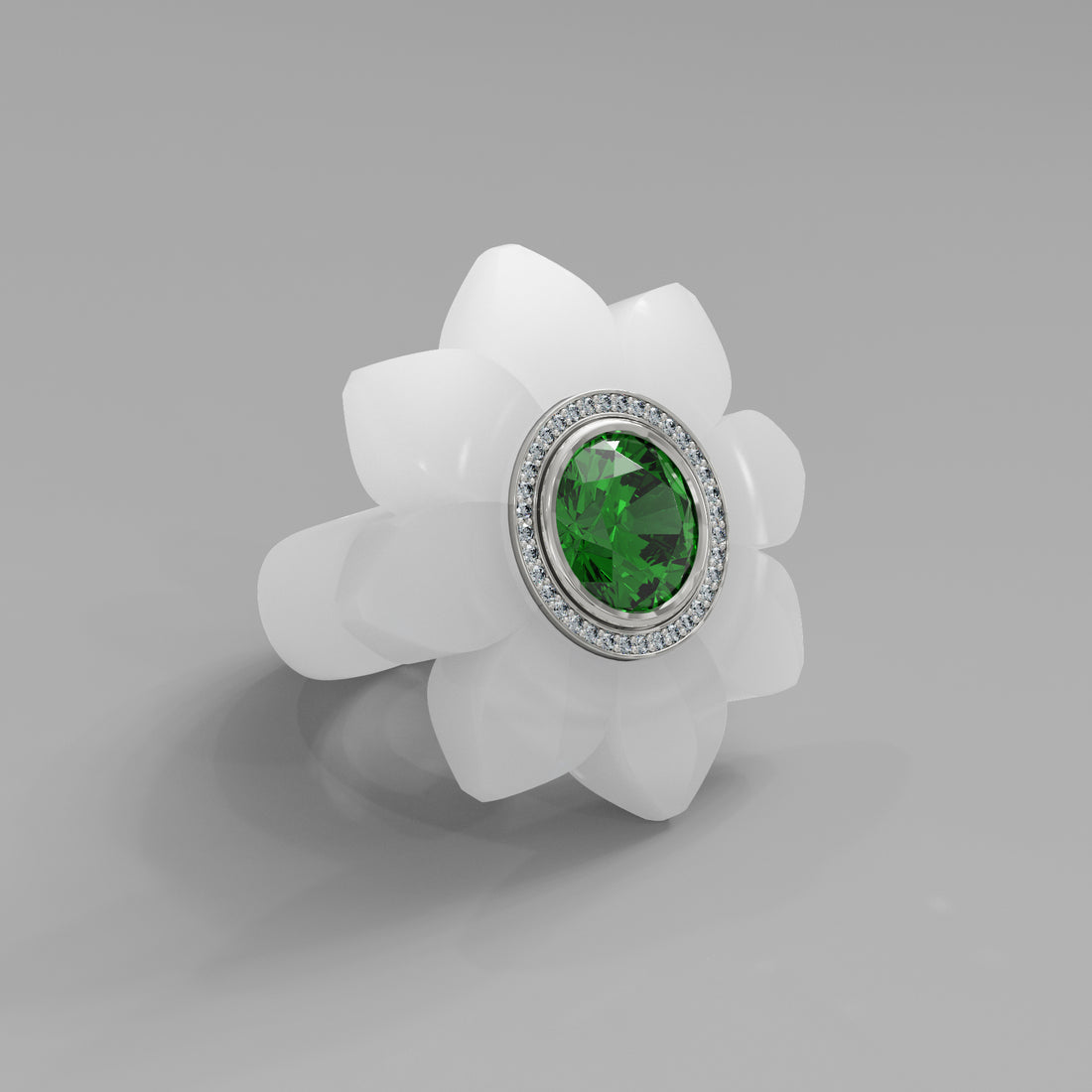 White Diamond Bespoke Bloom Ring - Mark Gold