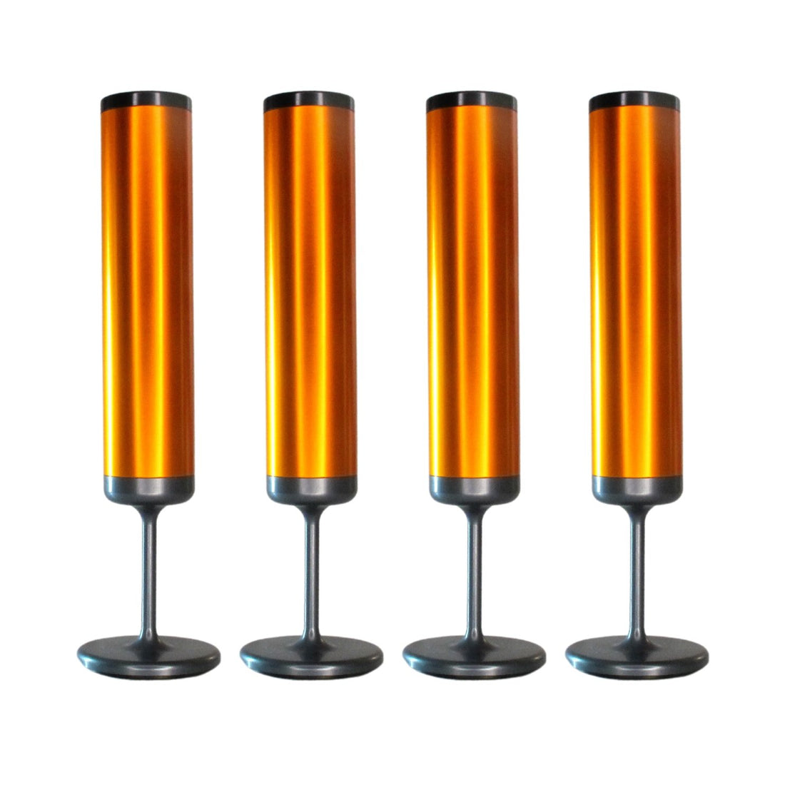 Champagne Flutes - Orange Alloy - Mark Gold